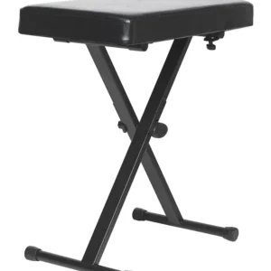 Keyboard Bench large with X Style Folding Legs - Black