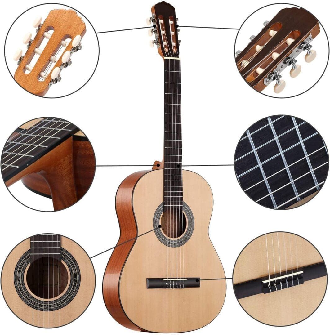 Donner classical guitar - Natural High Gloss Package deal with case and all accessories BUY ONE GET 2ND HALF PRICE - Image 3
