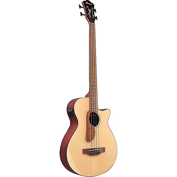 Ibanez AEGB30E Spruce-Sapele Acoustic-Electric Bass Guitar - Natural - Image 6