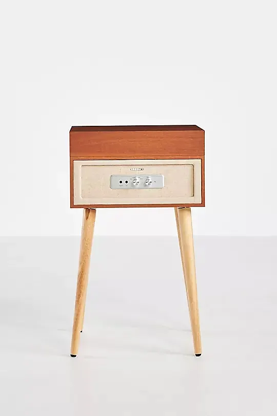 Crosley Rohe Record Player with 3-Speed Bluetooth in/Out Vinyl Record Player Turntable with Built-in Speakers and Detachable Legs - Natural - Image 3