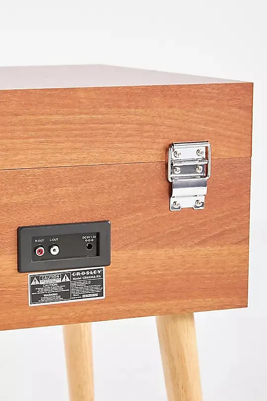 Crosley Rohe Record Player with 3-Speed Bluetooth in/Out Vinyl Record Player Turntable with Built-in Speakers and Detachable Legs - Natural - Image 5
