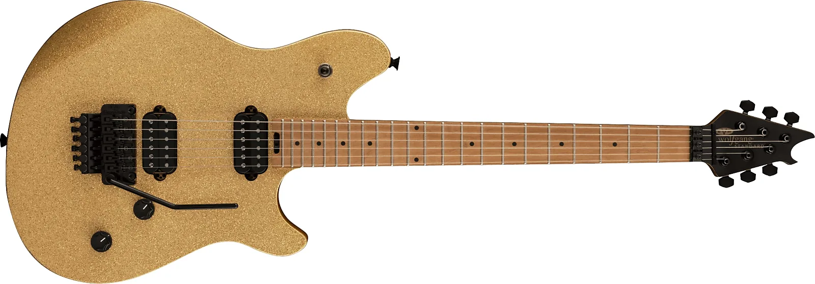EVH Wolfgang WG Standard Electric Guitar with Baked Maple Fingerboard - Gold Sparkle 5107003518 - Image 3