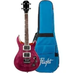 Flight Vanguard Solid Body Electric Ukulele – Trans Purple – With Bag