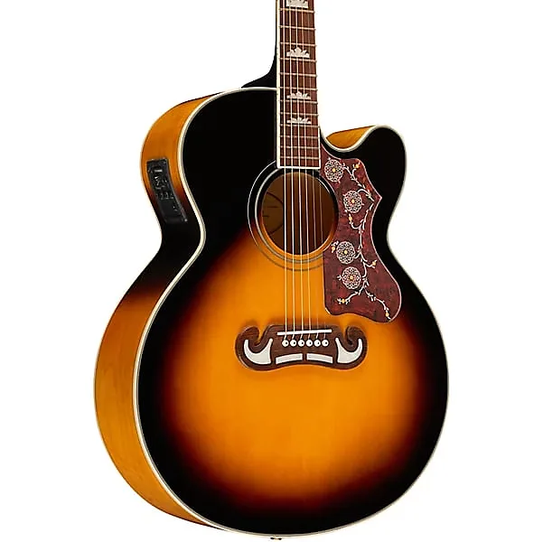 Epiphone J-200 EC Studio Acoustic-Electric Guitar - Vintage Sunburst - Image 3