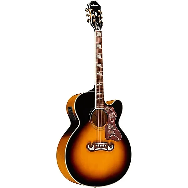 Epiphone J-200 EC Studio Acoustic-Electric Guitar - Vintage Sunburst - Image 2