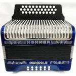 Hohner Corona II Diatonic Accordion – Keys of F/Bb/Eb – Dark Blue with Bag