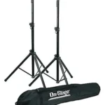 On-Stage SSP7900 All Aluminum Speaker Stand Package with Bag – Black speaker stands