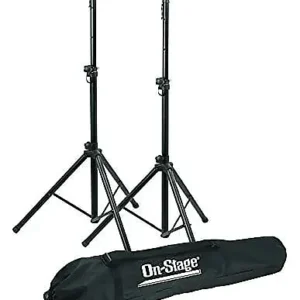 On-Stage SSP7900 All Aluminum Speaker Stand Package with Bag - Black speaker stands