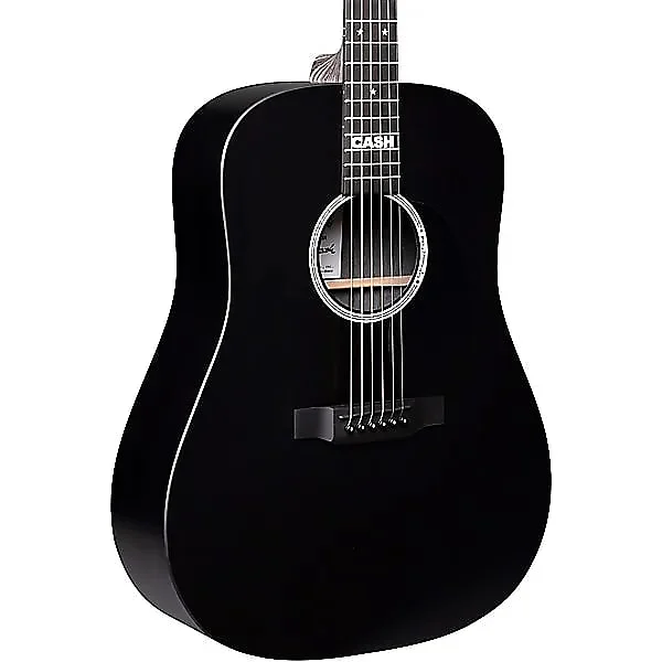 Martin DX Johnny Cash Acoustic-Electric Guitar - Black - with Bag - Image 9