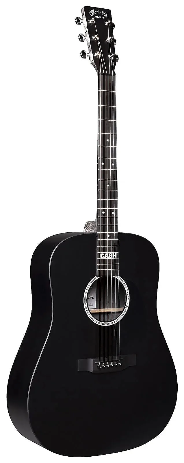 Martin DX Johnny Cash Acoustic-Electric Guitar - Black - with Bag - Image 6