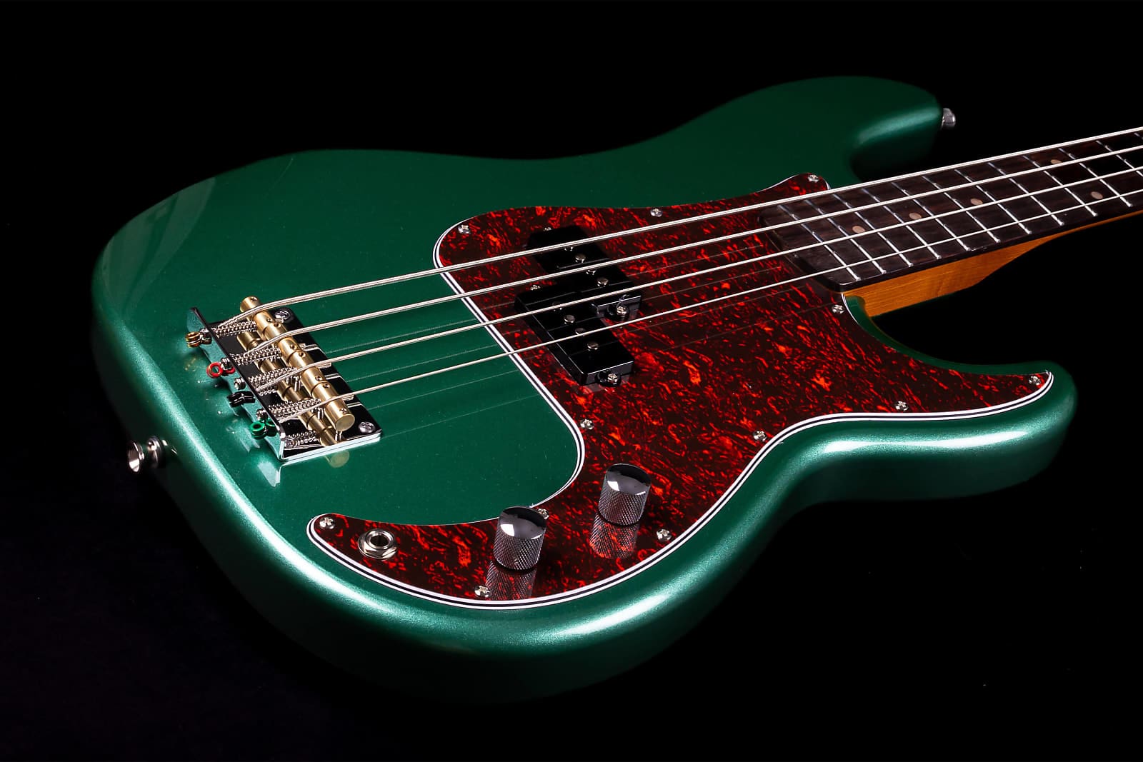 ベース Brillbate Precision Bass JET JPB-300 4-String P-Style Bass Guitar - Green - Victor Litz