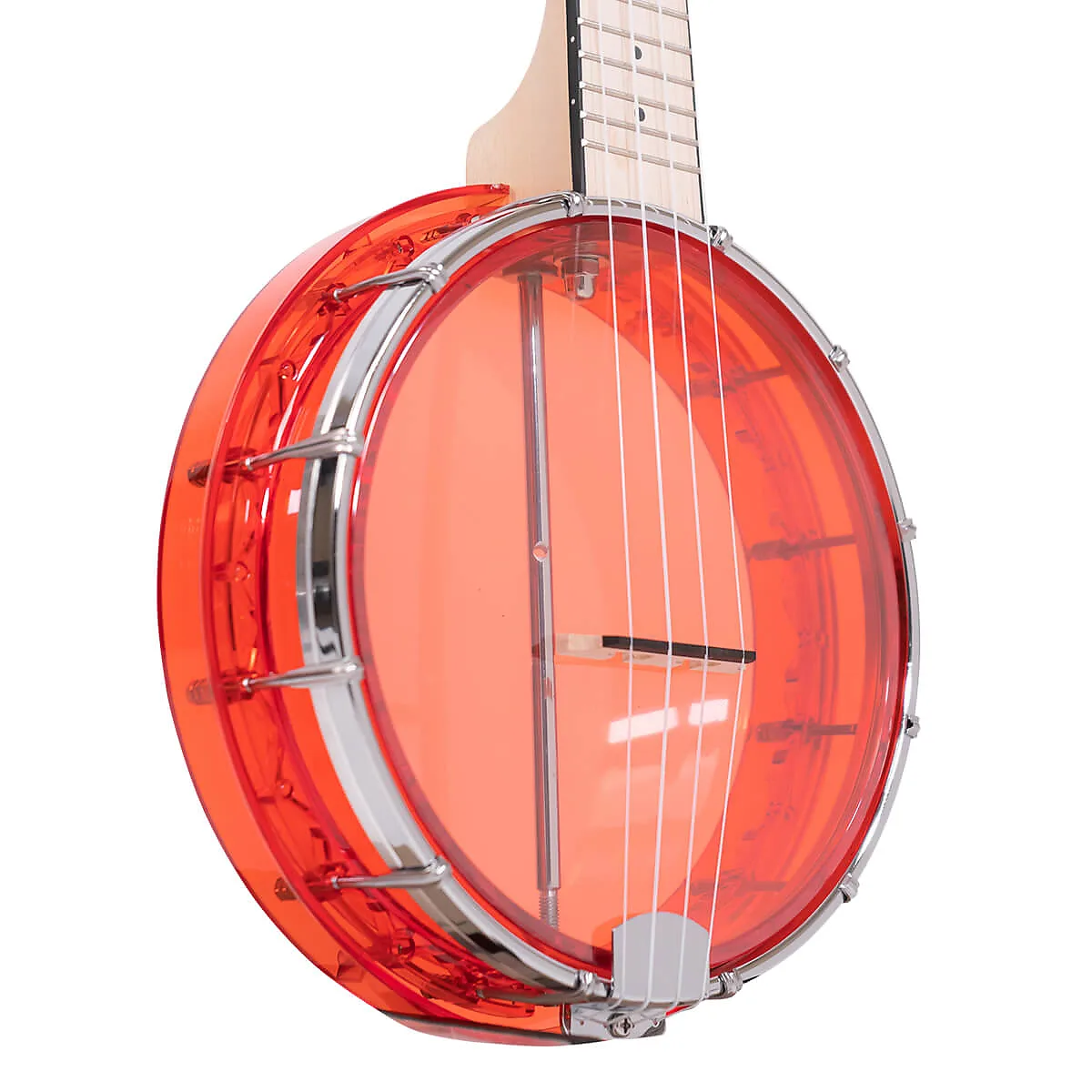 Gold Tone Little Gem Acrylic Concert Banjolele - Ruby - Image 4
