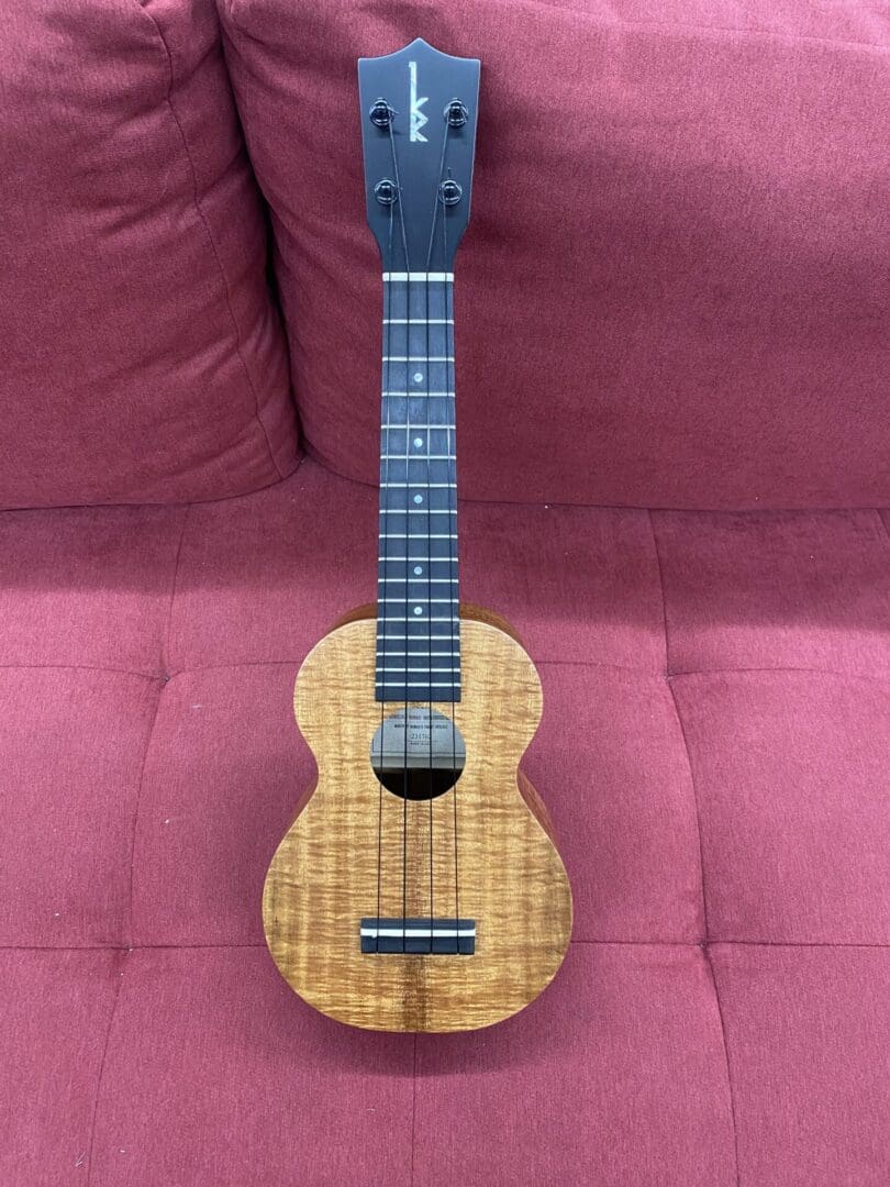 Kamaka HF-1 Soprano Ukulele with Full Ebony Package, MOP inlay, Koa Medium Curl Upgrade w/ Case