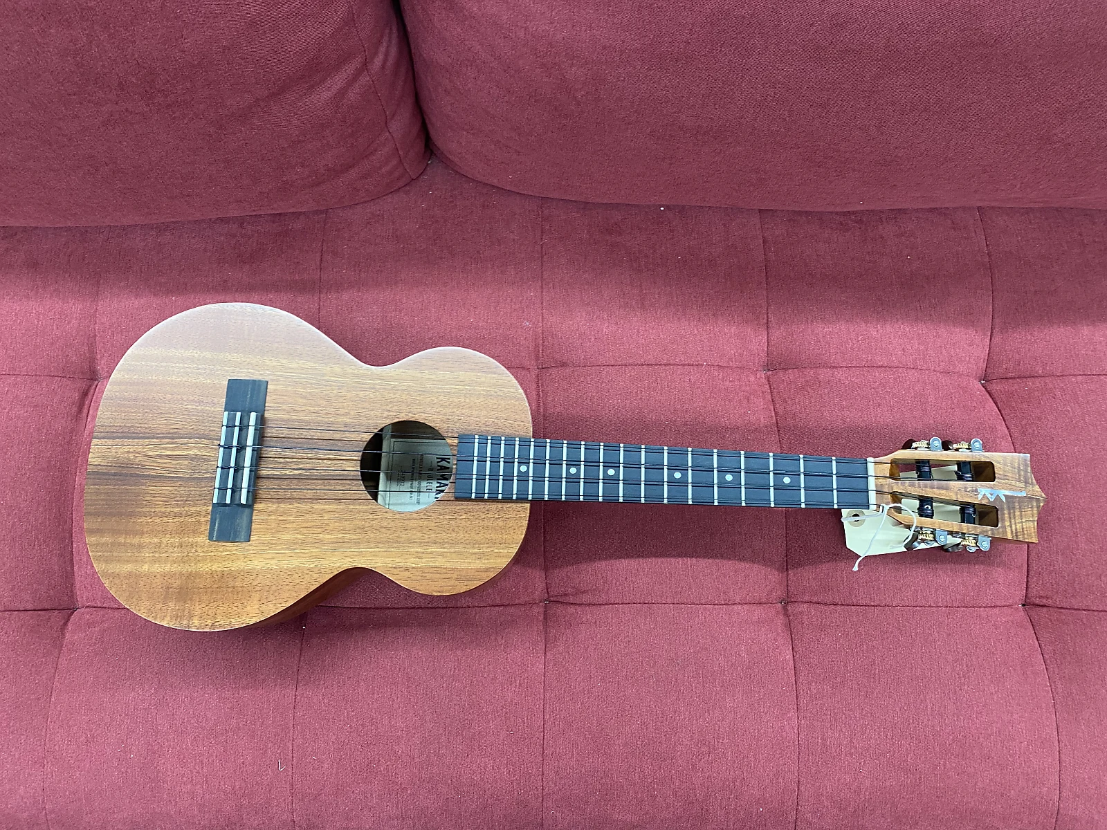 Kamaka HF-3i Custom Tenor Ukulele with Ebony Package and Mother of Pearl Inlay - Natural w/ Case - Image 2