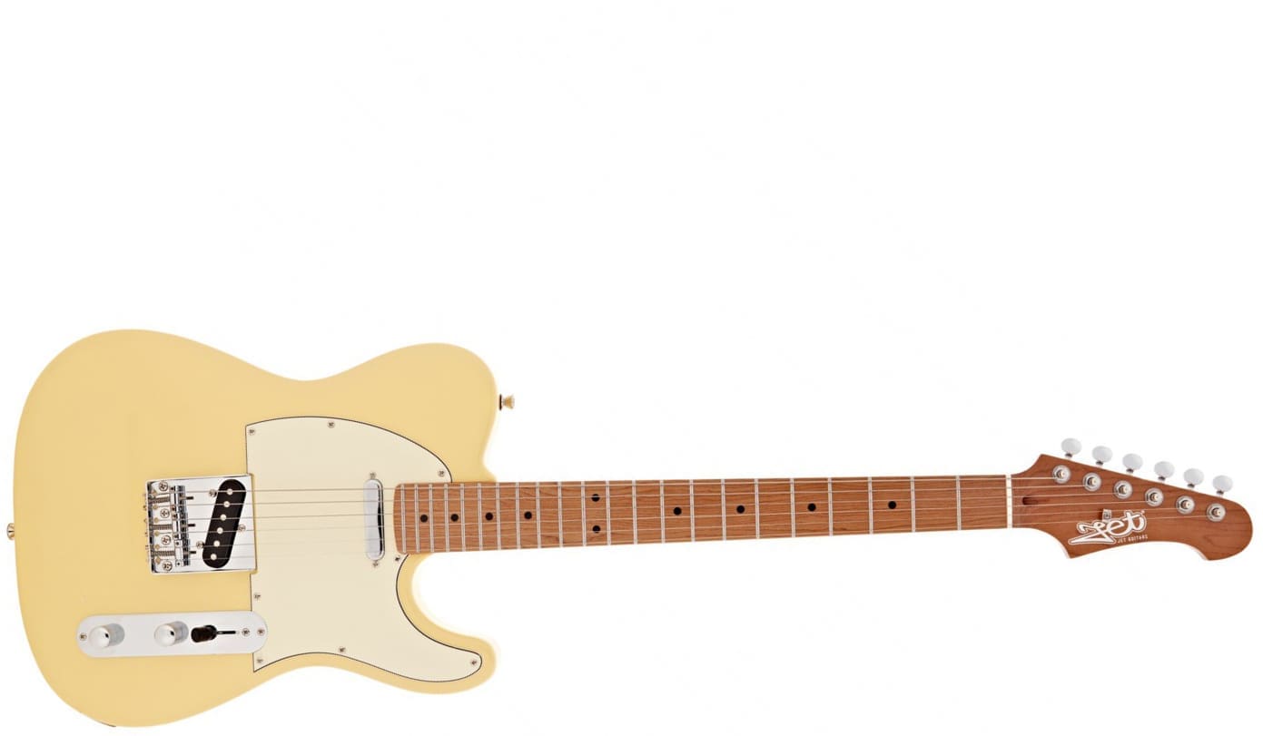 JET Guitars JT-300 BTS Solidbody Electric Guitar - Butterscotch Blonde, Roasted Maple Neck - Image 6