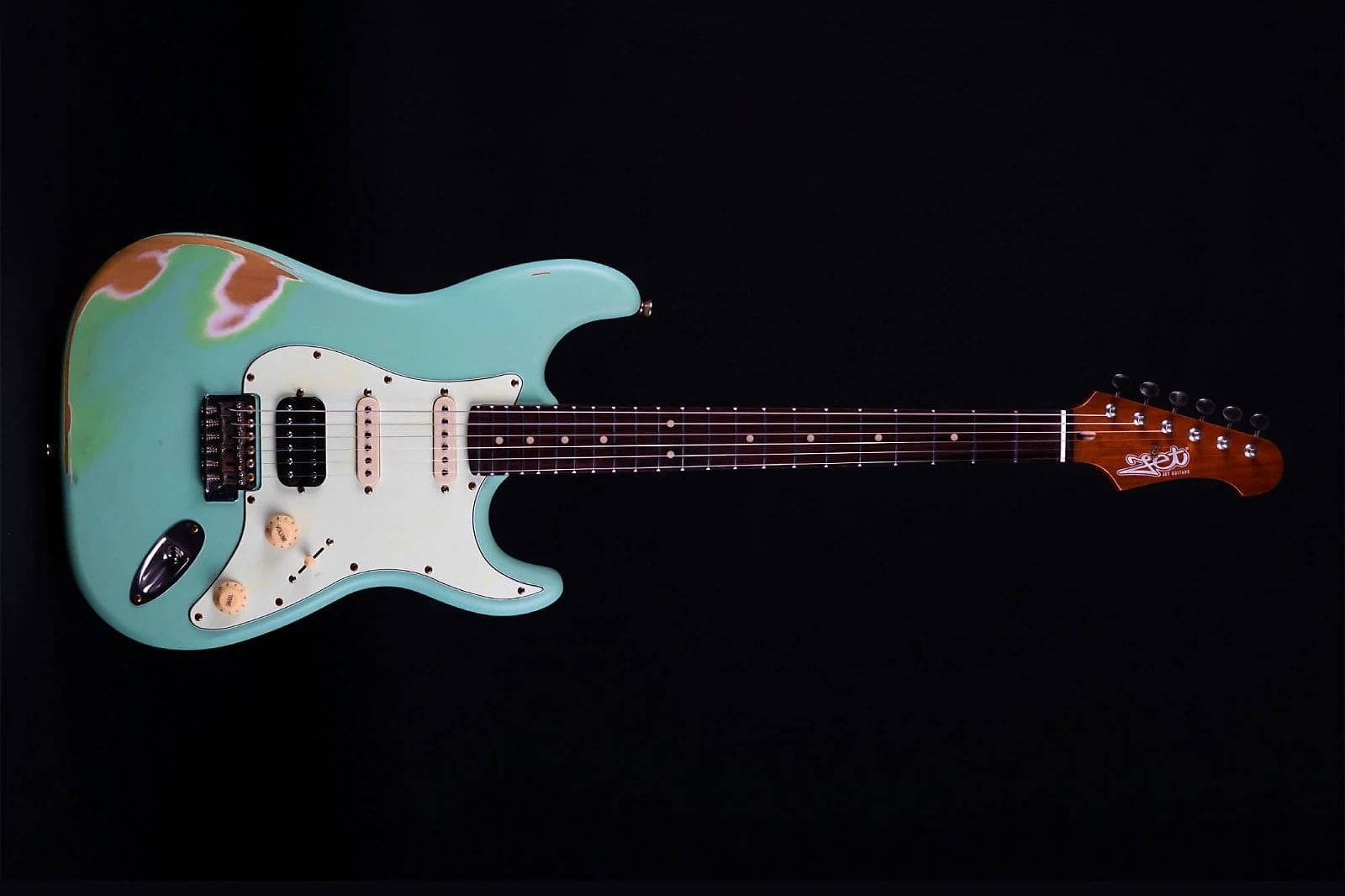 JET JS400-Relic HHS Electric Guitar Relic Seafoam Green - Victor Litz