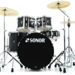 Sonor AQX Stage 5-piece Drum Set was $969 Sale $749. with Hardware Pack – Black Midnight Sparkle No Cymbals!! No Shipping!!