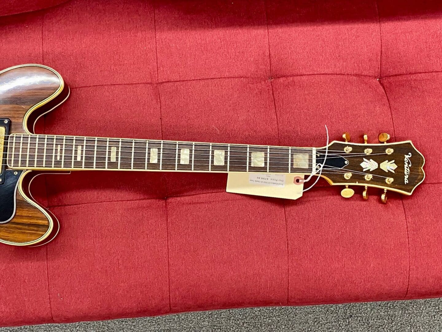 Ventura V-1502 Al Ciaola Copy Electric Guitar 1970's - Walnut w/ Case Made in Japan - Image 5