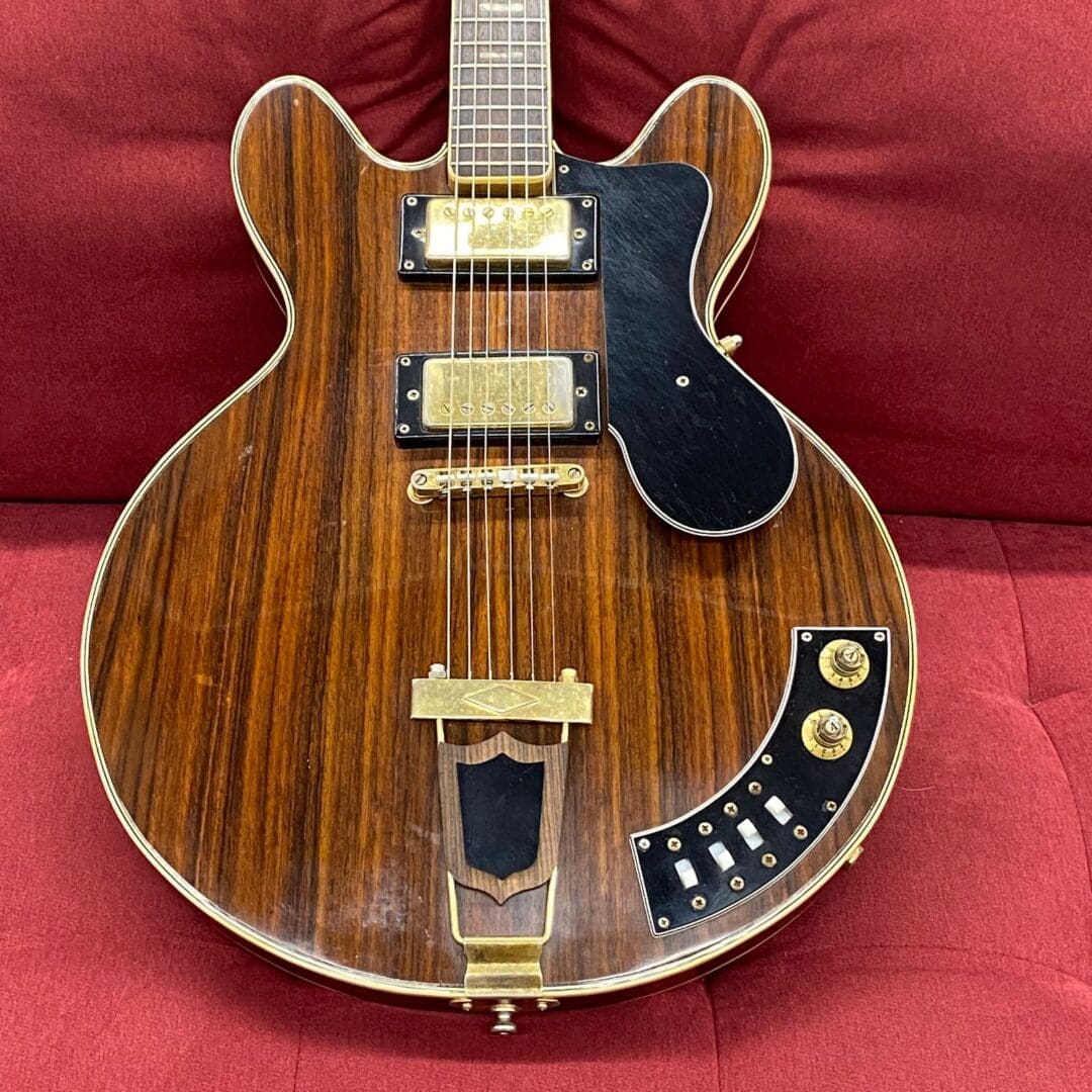 Ventura V-1502 Al Ciaola Copy Electric Guitar 1970's - Walnut w/ Case Made in Japan - Image 8