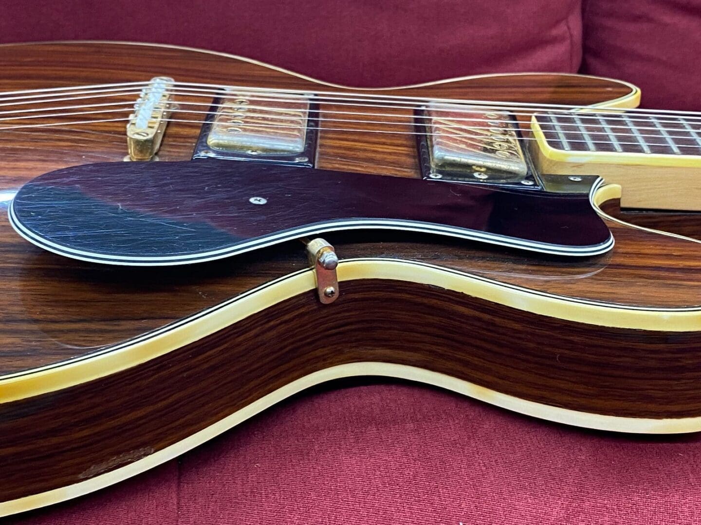 Ventura V-1502 Al Ciaola Copy Electric Guitar 1970's - Walnut w/ Case Made in Japan - Image 12