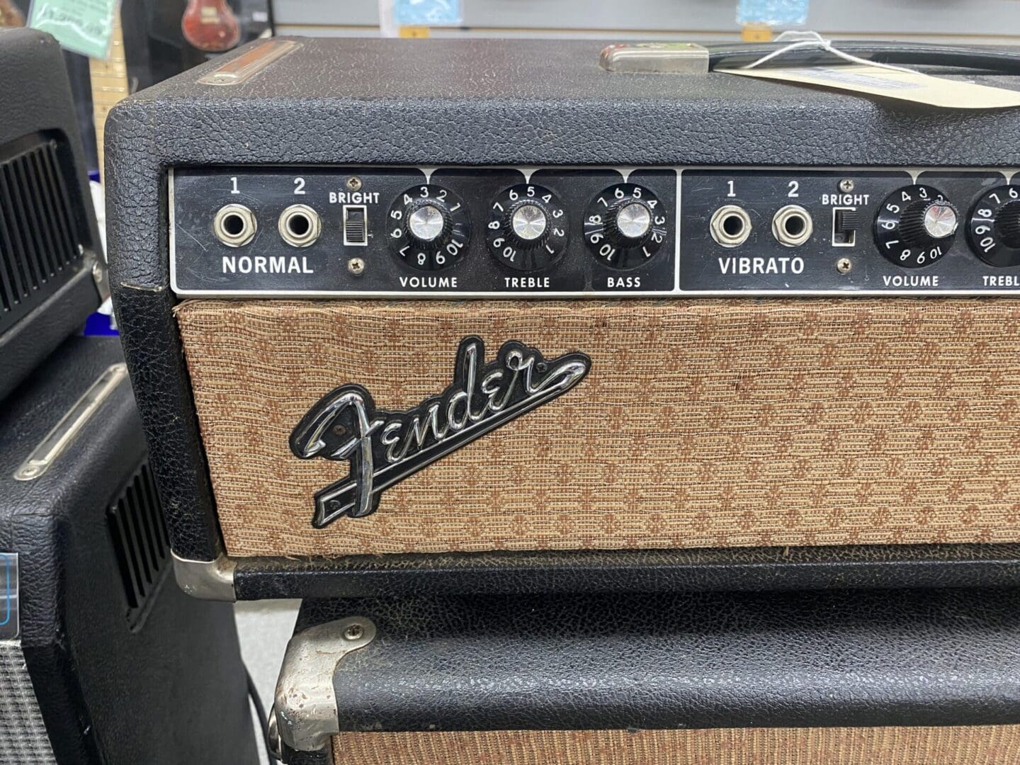 Fender Black Panel Bandmaster 40-Watt 2-Channel Guitar Amp Head with 2x12 Cabinet 1966-67 - Image 4