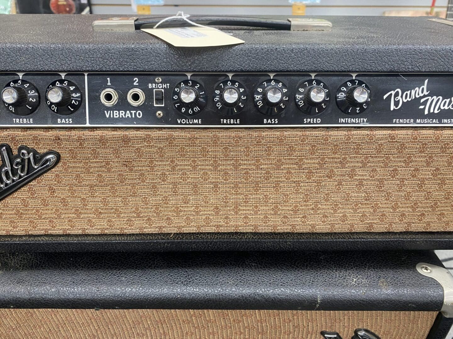 Fender Black Panel Bandmaster 40-Watt 2-Channel Guitar Amp Head with 2x12 Cabinet 1966-67 - Image 5