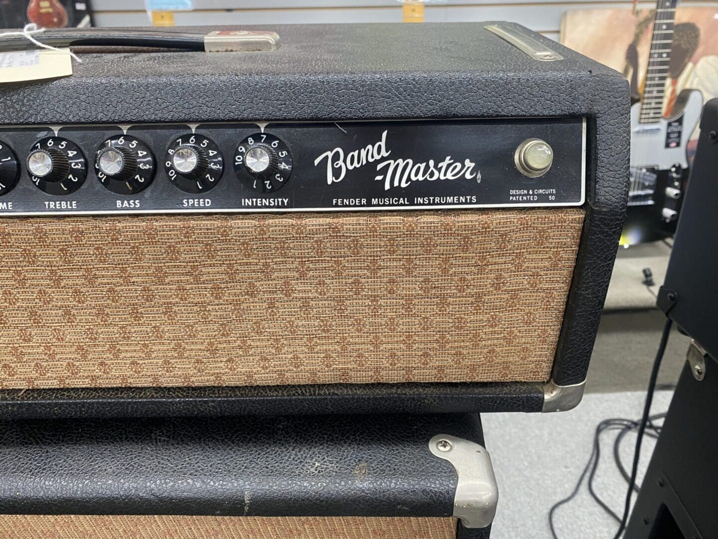 Fender Black Panel Bandmaster 40-Watt 2-Channel Guitar Amp Head with 2x12 Cabinet 1966-67 - Image 6