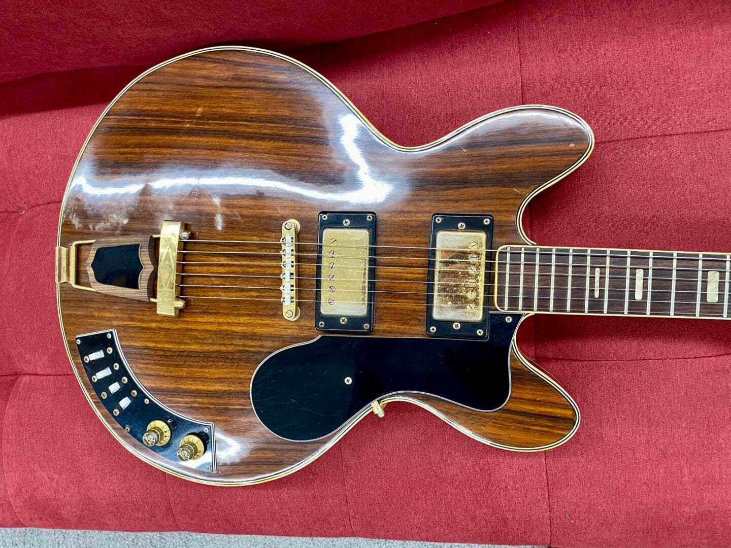 Ventura V-1502 Al Ciaola Copy Electric Guitar 1970's - Walnut w/ Case Made in Japan - Image 18