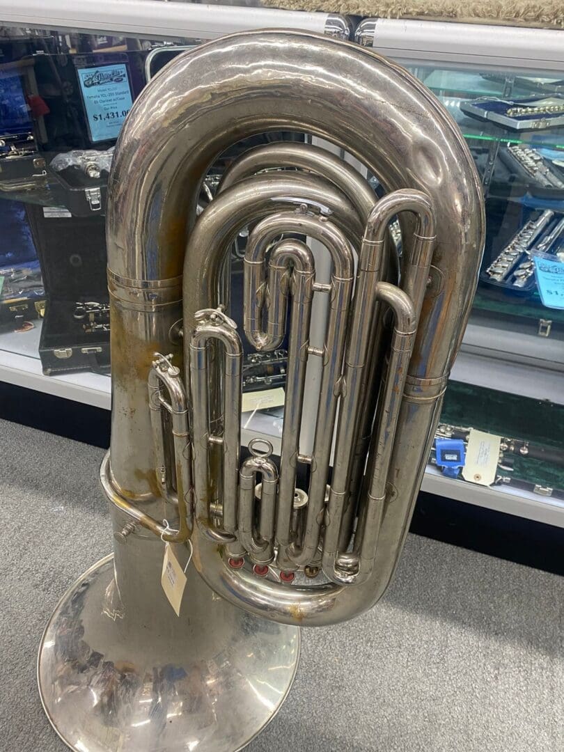 C. Mahillon Bruxelles mod. 390 BBb 4 valve Tuba with Detachable Bell - Silver Local Pickup Only!!! - Image 2