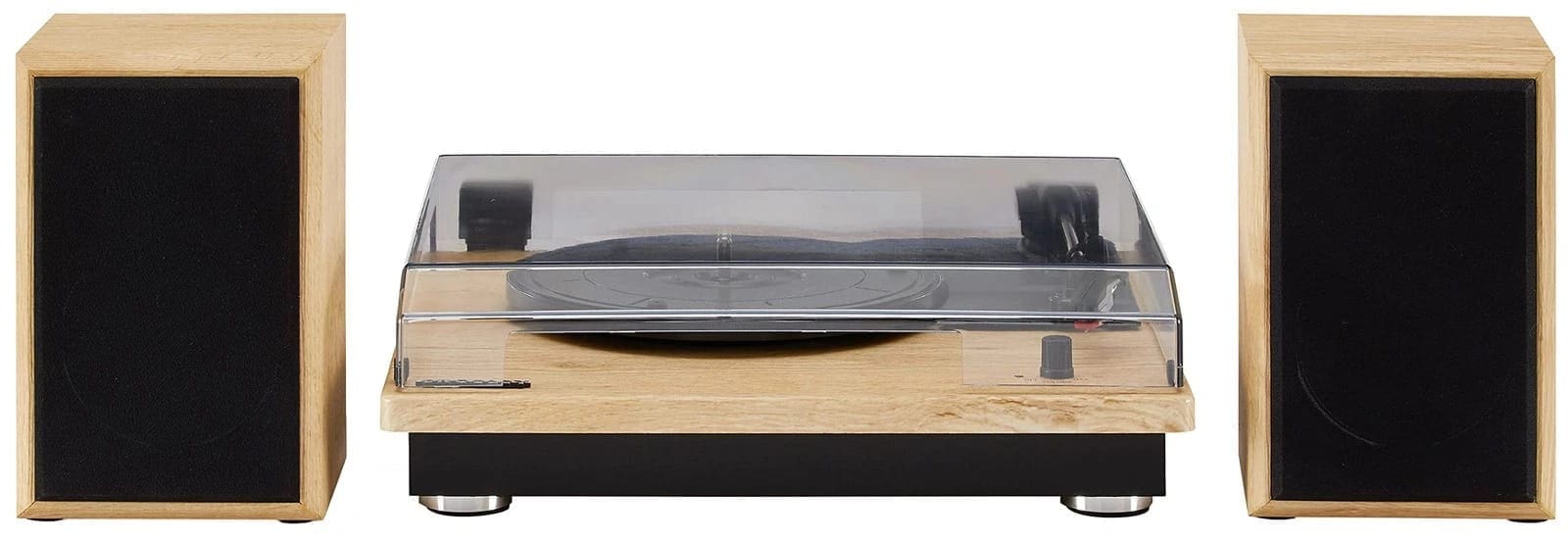 Crosley CR6043A-NA Brio Bluetooth Turntable Shelf System with Speakers Included - Natural - Image 2
