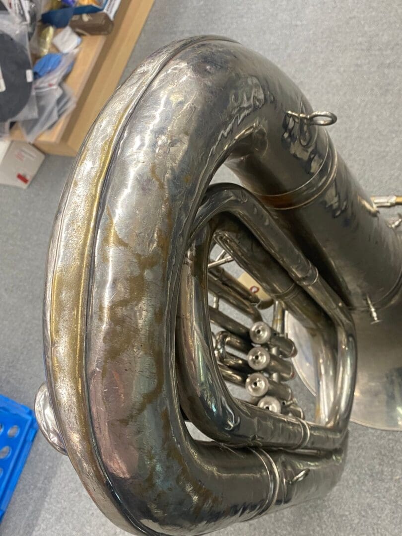 C. Mahillon Bruxelles mod. 390 BBb 4 valve Tuba with Detachable Bell - Silver Local Pickup Only!!! - Image 11