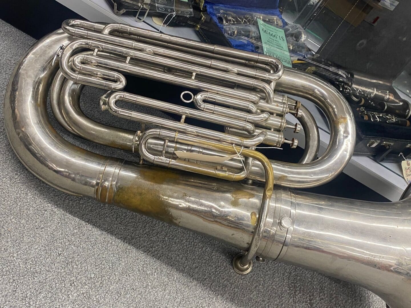 C. Mahillon Bruxelles mod. 390 BBb 4 valve Tuba with Detachable Bell - Silver Local Pickup Only!!! - Image 5