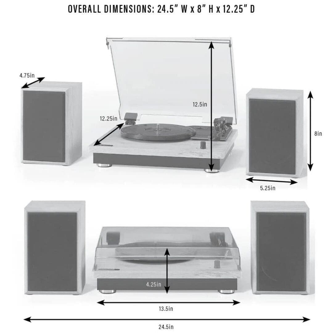 Crosley CR6043A-NA Brio Bluetooth Turntable Shelf System with Speakers Included - Natural - Image 3