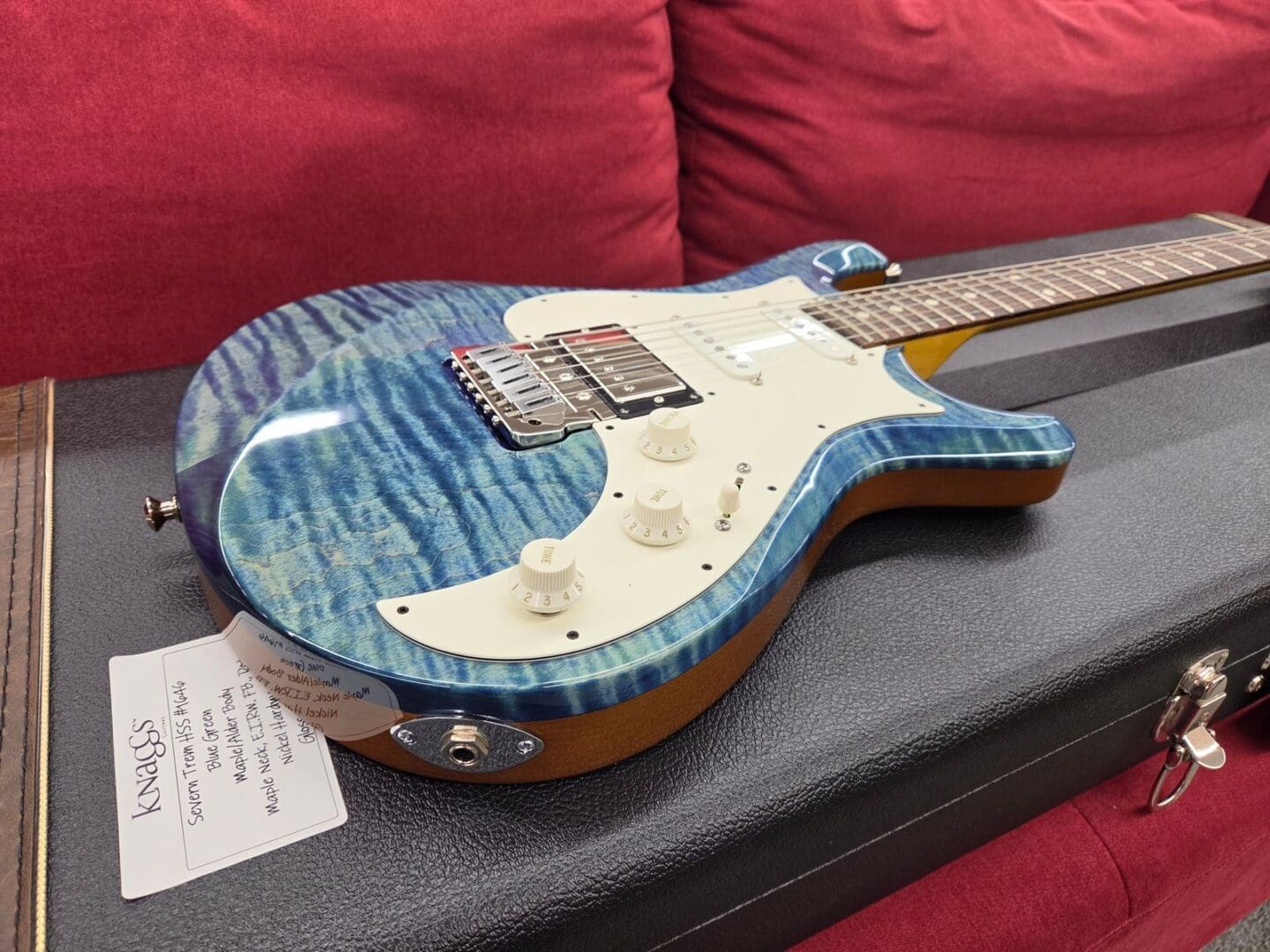 Knaggs Severn Trem HSS #1646 2026 - Blue Green Flame Top - Image 4