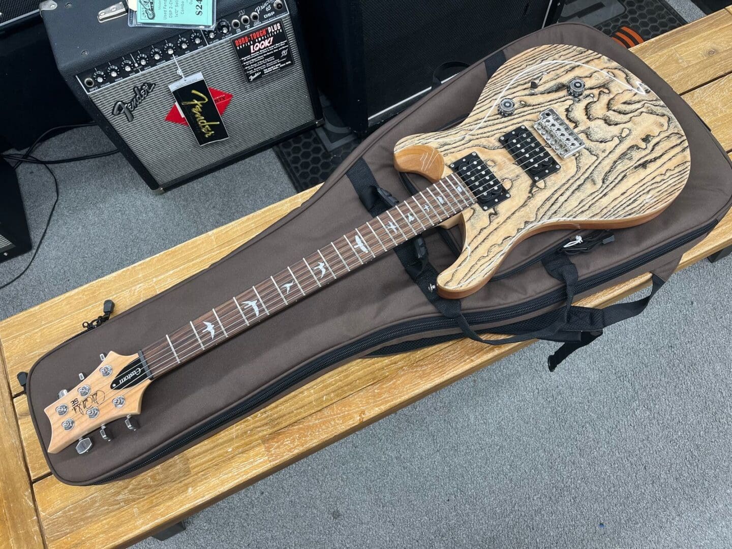 PRS SE Exotic Custom 24 Electric Guitar - Swamp Ash Burl W/ PRS Gig Bag - Image 7