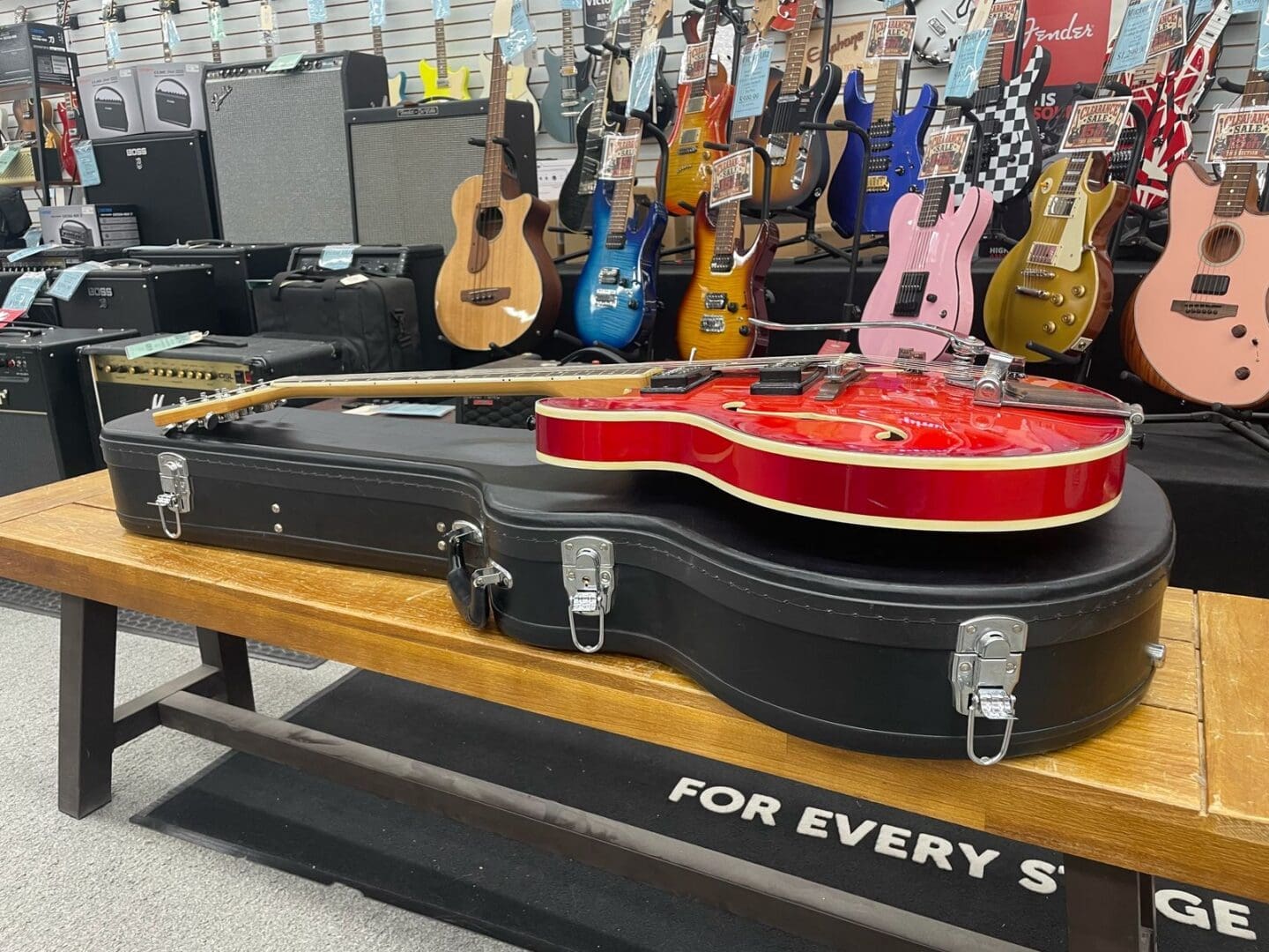Epiphone 5102TE 1970-71 Semi-Hollow Electric Guitar - Redburst - Image 3