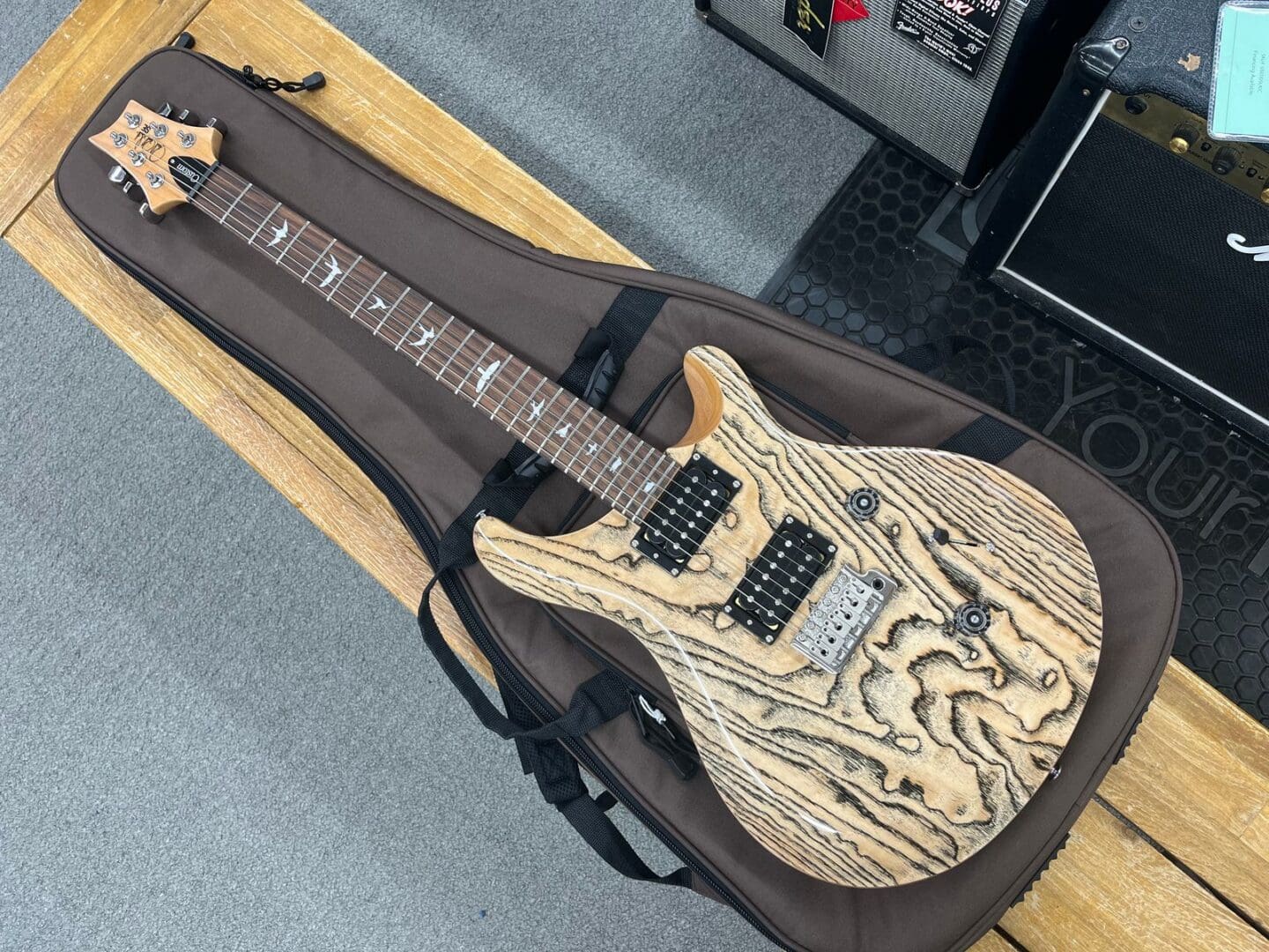 PRS SE Exotic Custom 24 Electric Guitar - Swamp Ash Burl W/ PRS