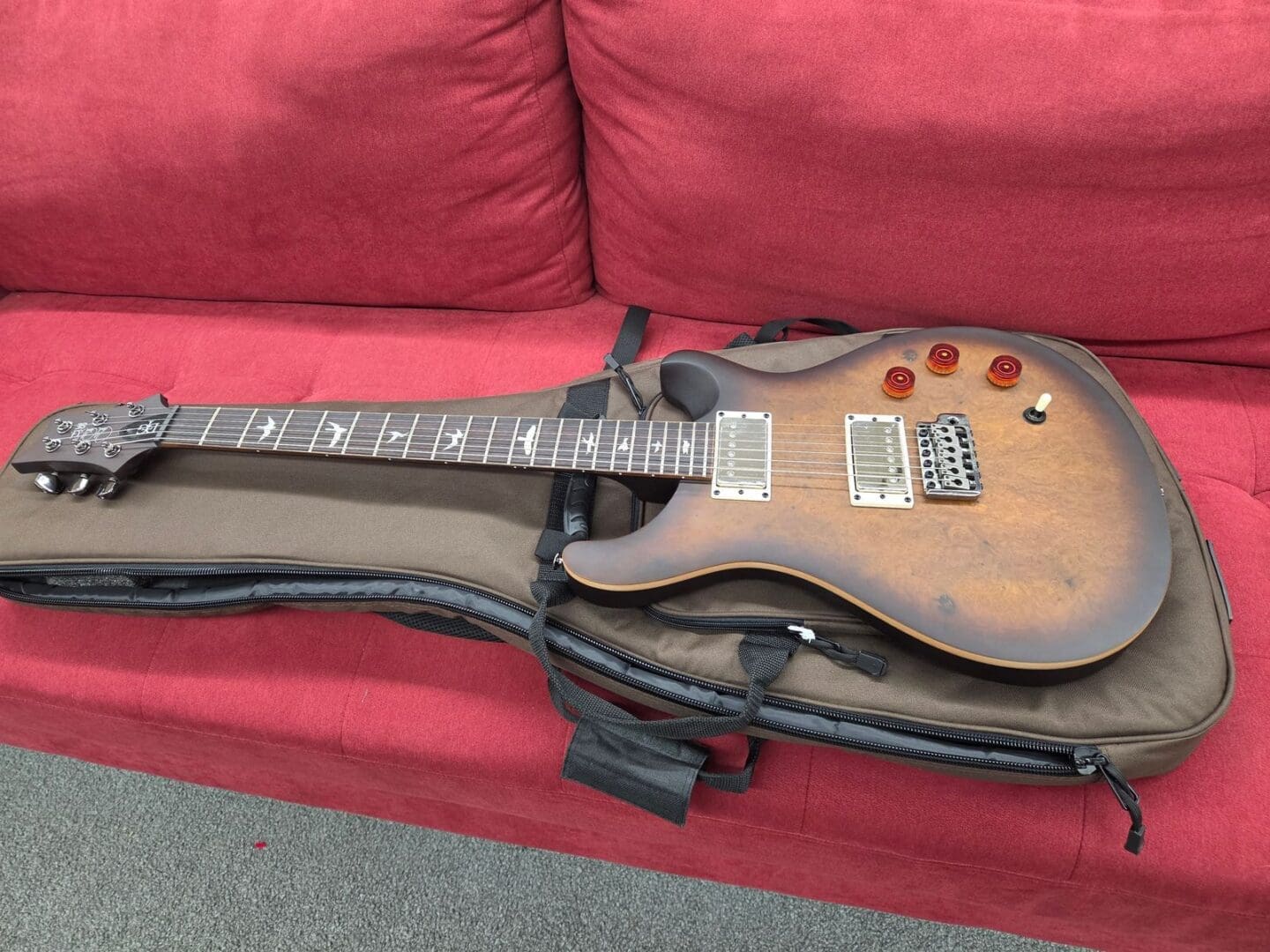 PRS SE DGT Exotic David Grissom Tremolo Signature Laurel Burl Limited Edition with Gigbag - McCarty Tobacco Burst - Image 4