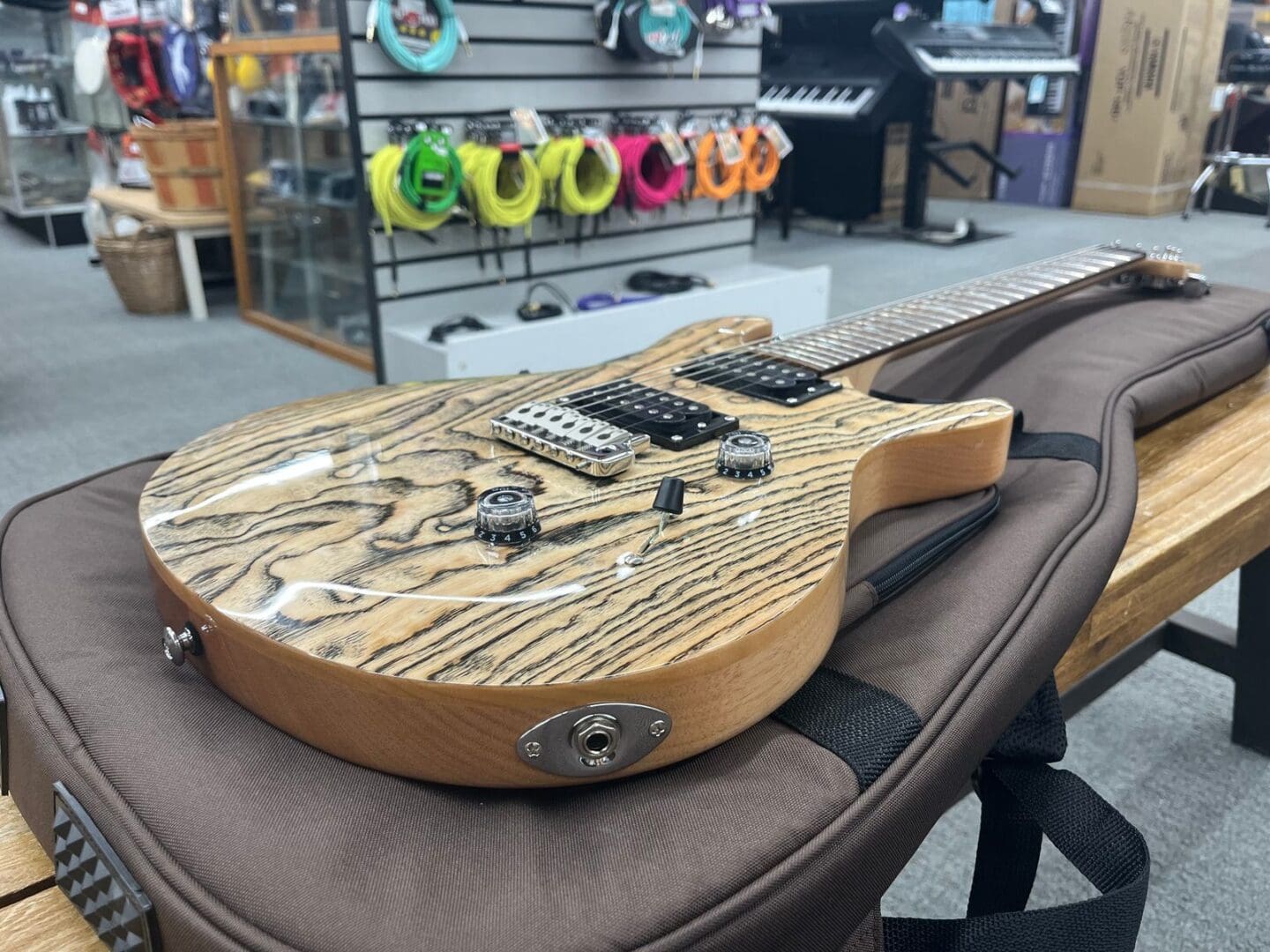 PRS SE Exotic Custom 24 Electric Guitar - Swamp Ash Burl W/ PRS