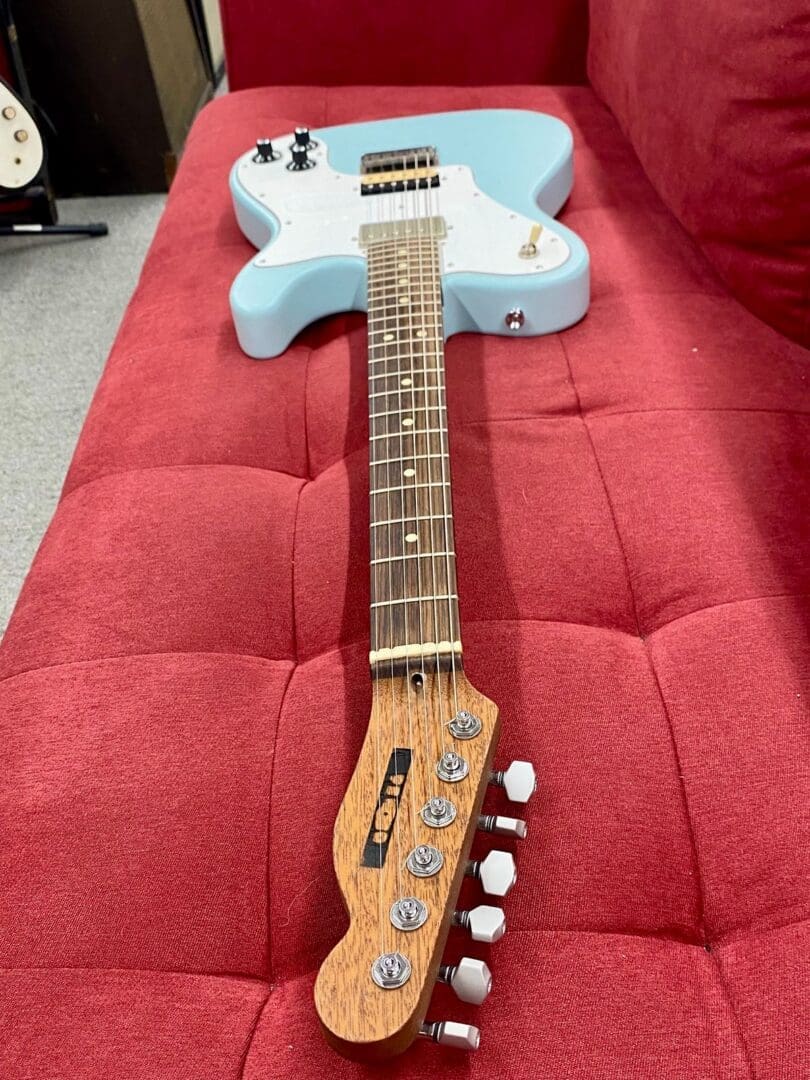 Warmoth T-Style Partscaster HH - Sonic Blue Satin w/ Mahogany Neck - Image 9