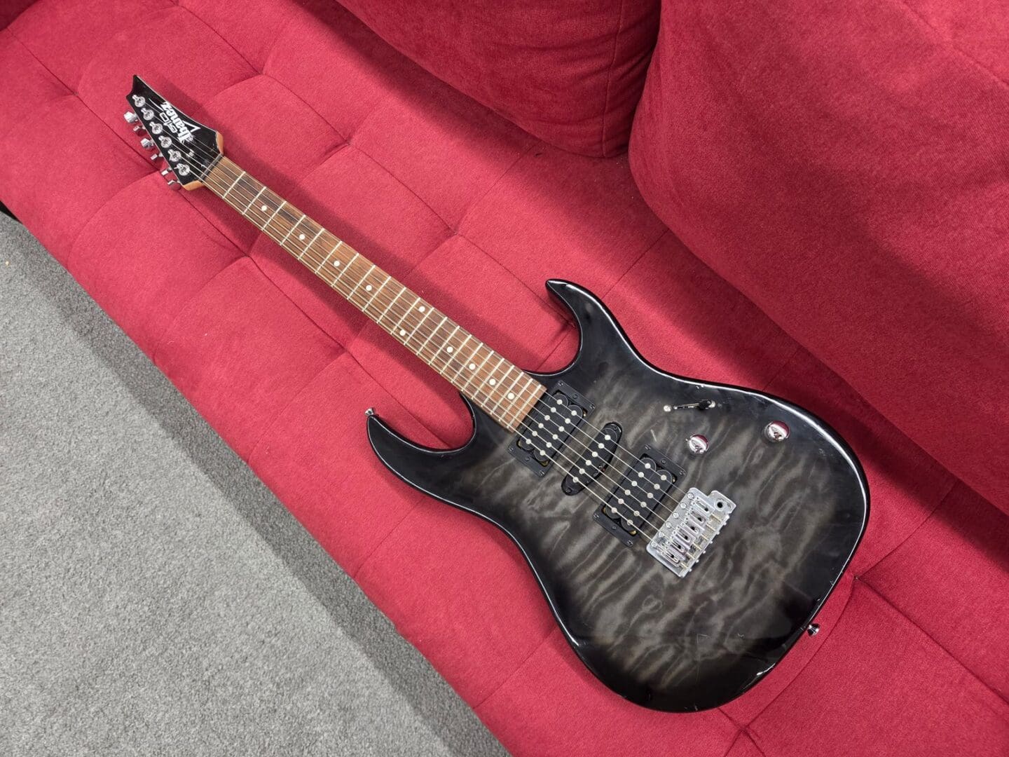 Ibanez GRX70QA-TKS Gio - Transparent Black Sunburst - Victor Litz