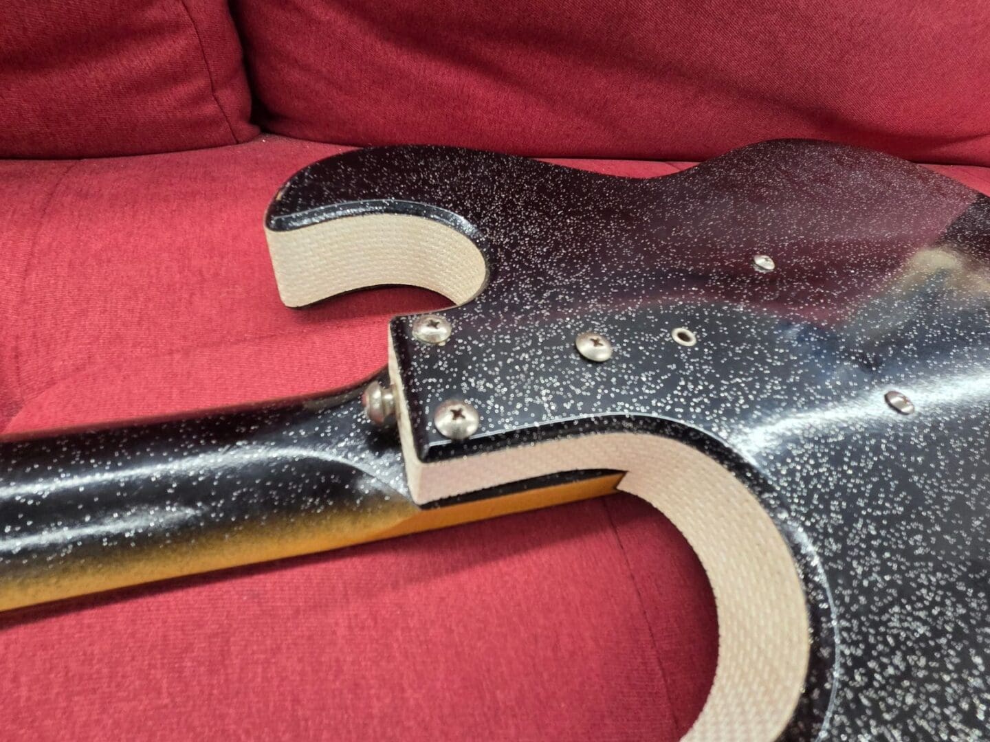 Silvertone Guitar in case with amp - Black Silvertone 1448 - Image 11