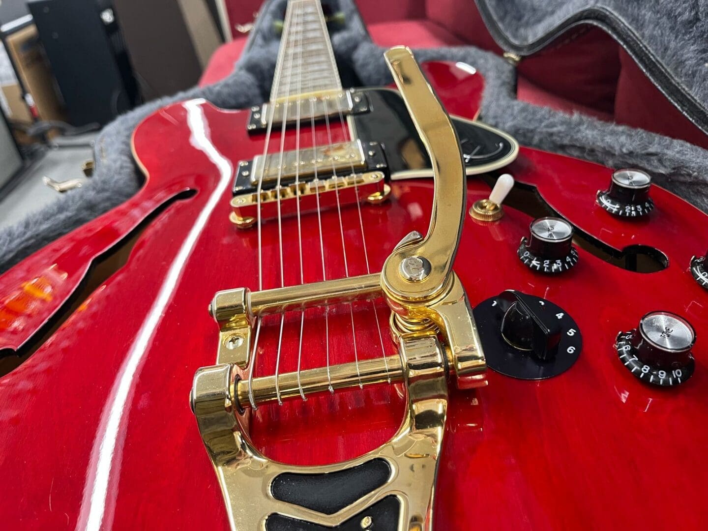 Epiphone Dot ES-345 CH Stereo 2011 - Cherry W/ Case - Image 9