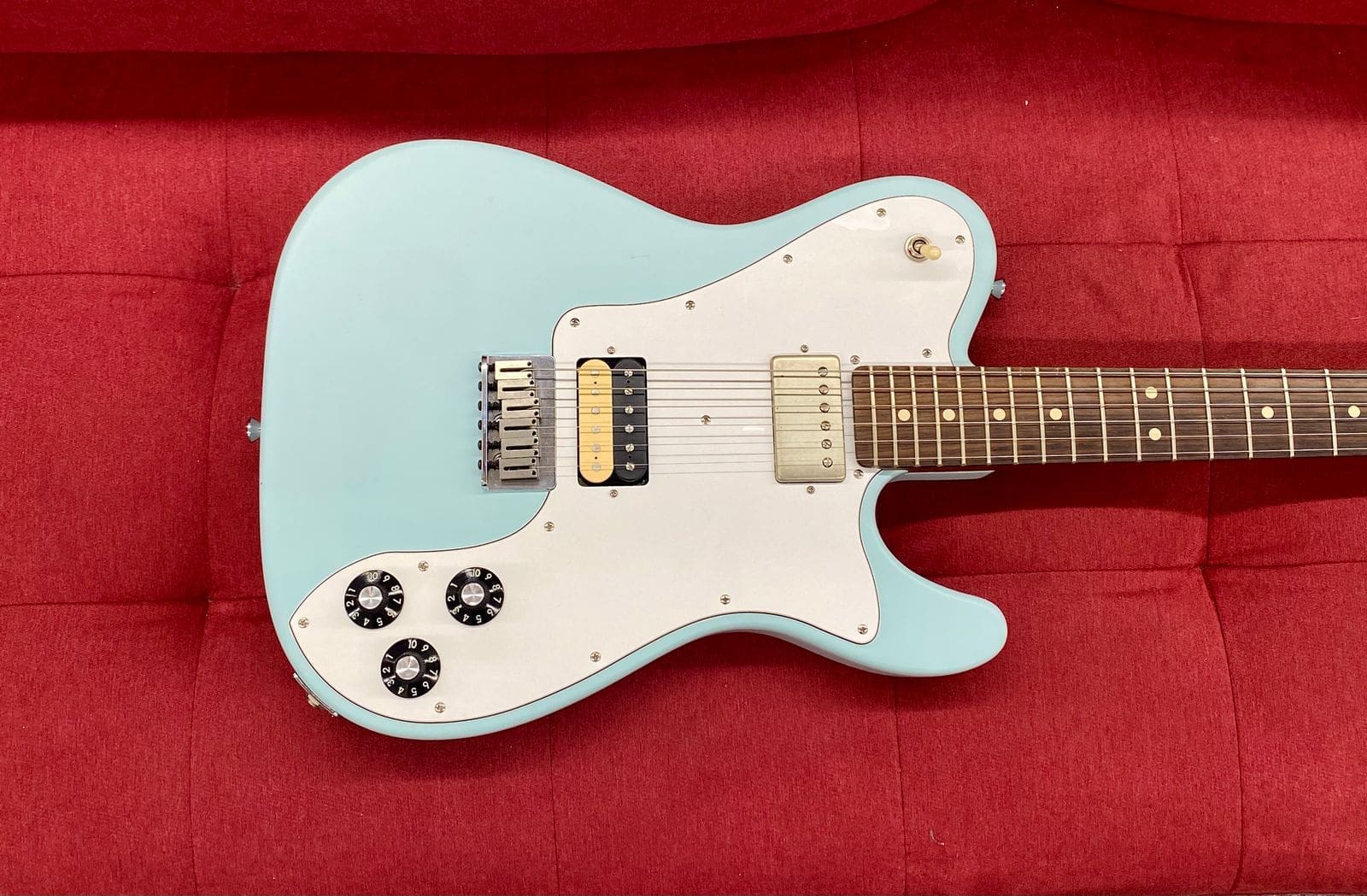Warmoth T-Style Partscaster HH - Sonic Blue Satin w/ Mahogany Neck - Image 16