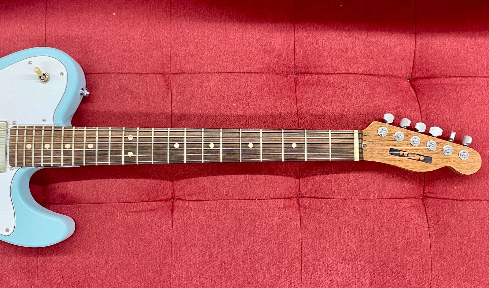 Warmoth T-Style Partscaster HH - Sonic Blue Satin w/ Mahogany Neck - Image 18