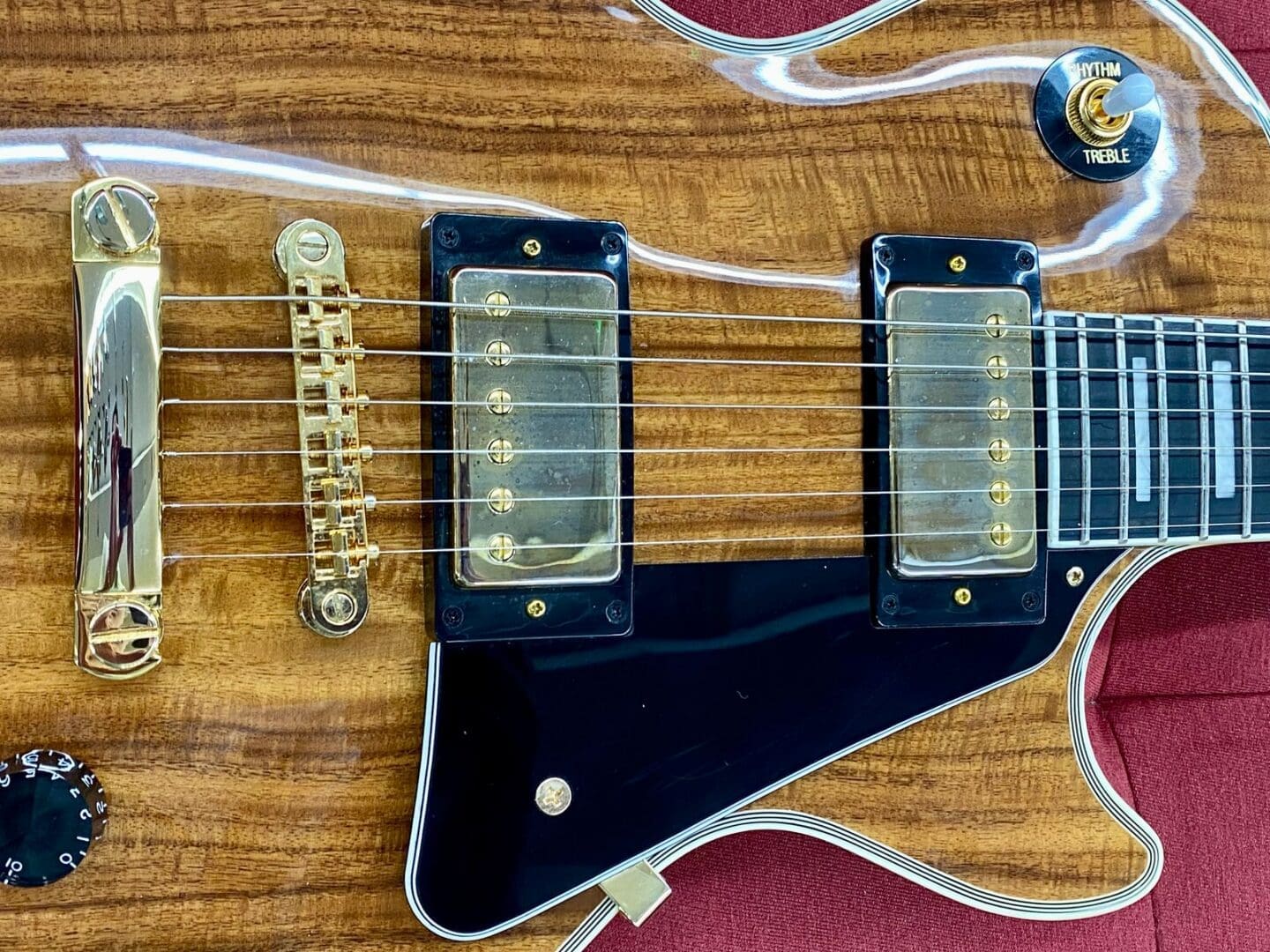 Epiphone Les Paul Custom Koa Solid Body Electric Guitar - Natural Koa w/ Case - Image 6