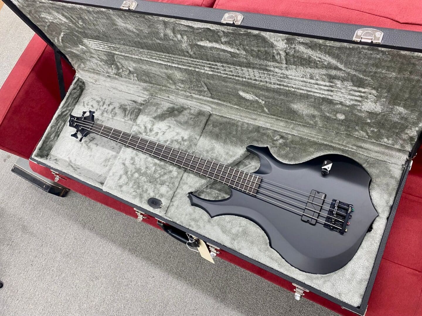ESP LTD F-4 Black Metal Bass - Black Satin w/ ESP Case