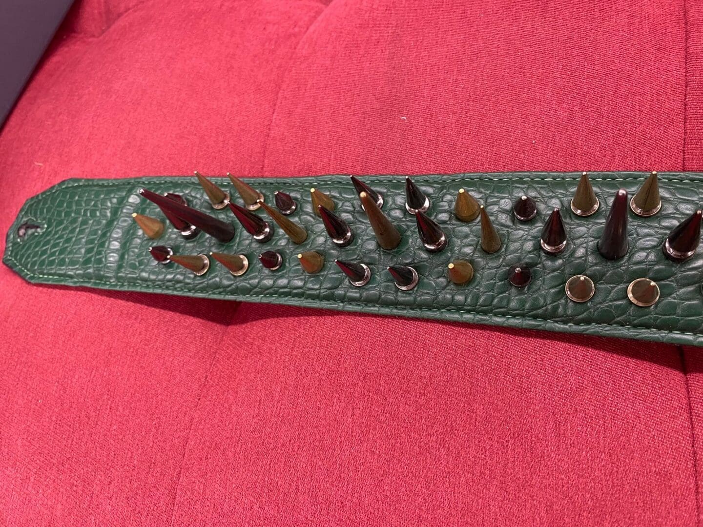 Steel Weather Bludgluttin Green Python Studded Guitar Strap - Image 8