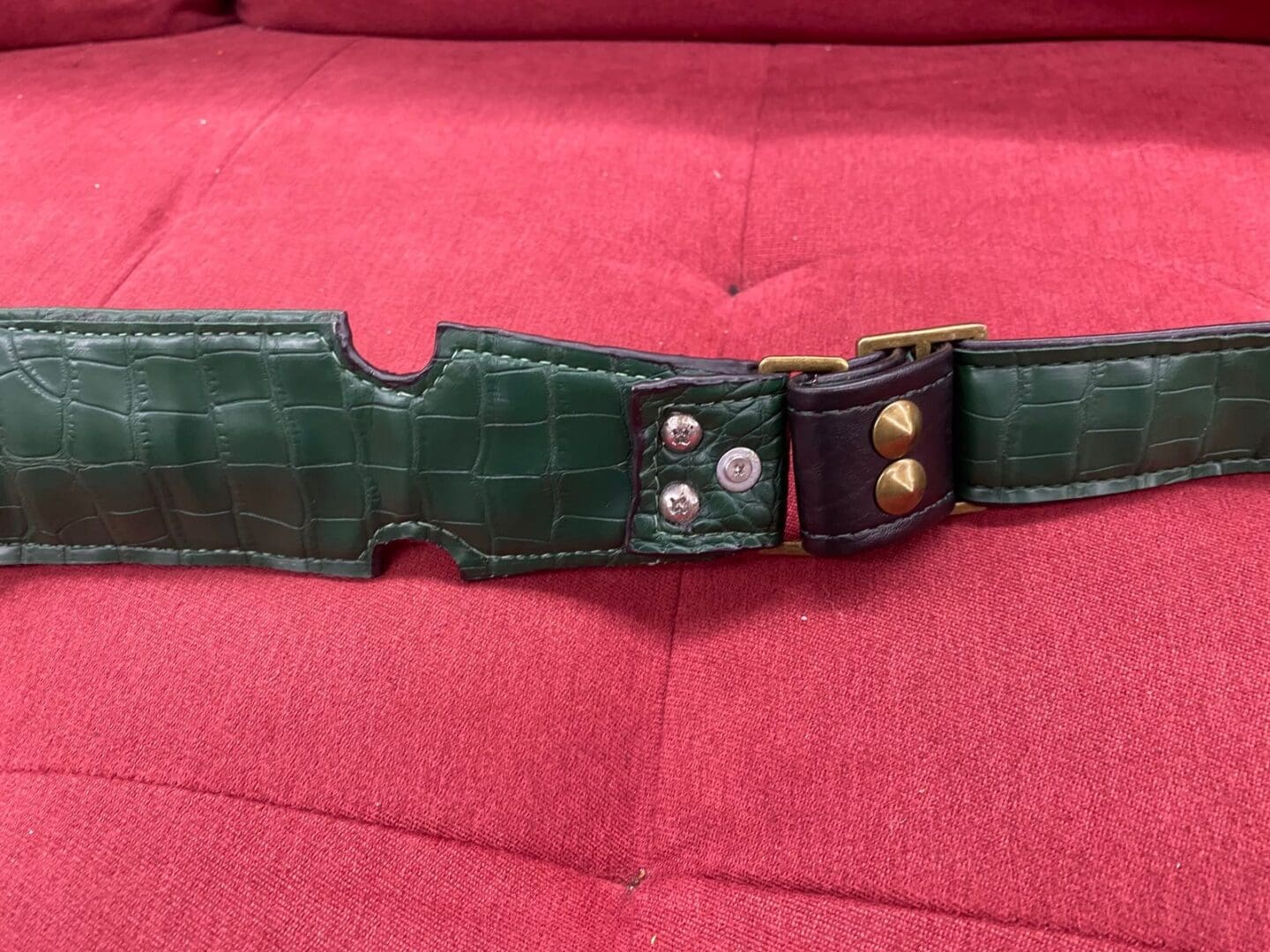 Steel Weather Bludgluttin Green Python Studded Guitar Strap - Image 6
