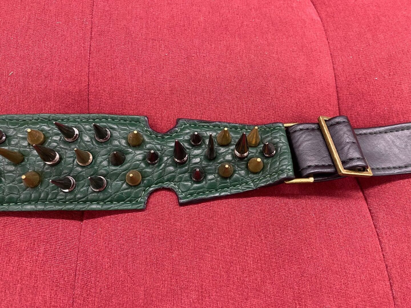 Steel Weather Bludgluttin Green Python Studded Guitar Strap - Image 7